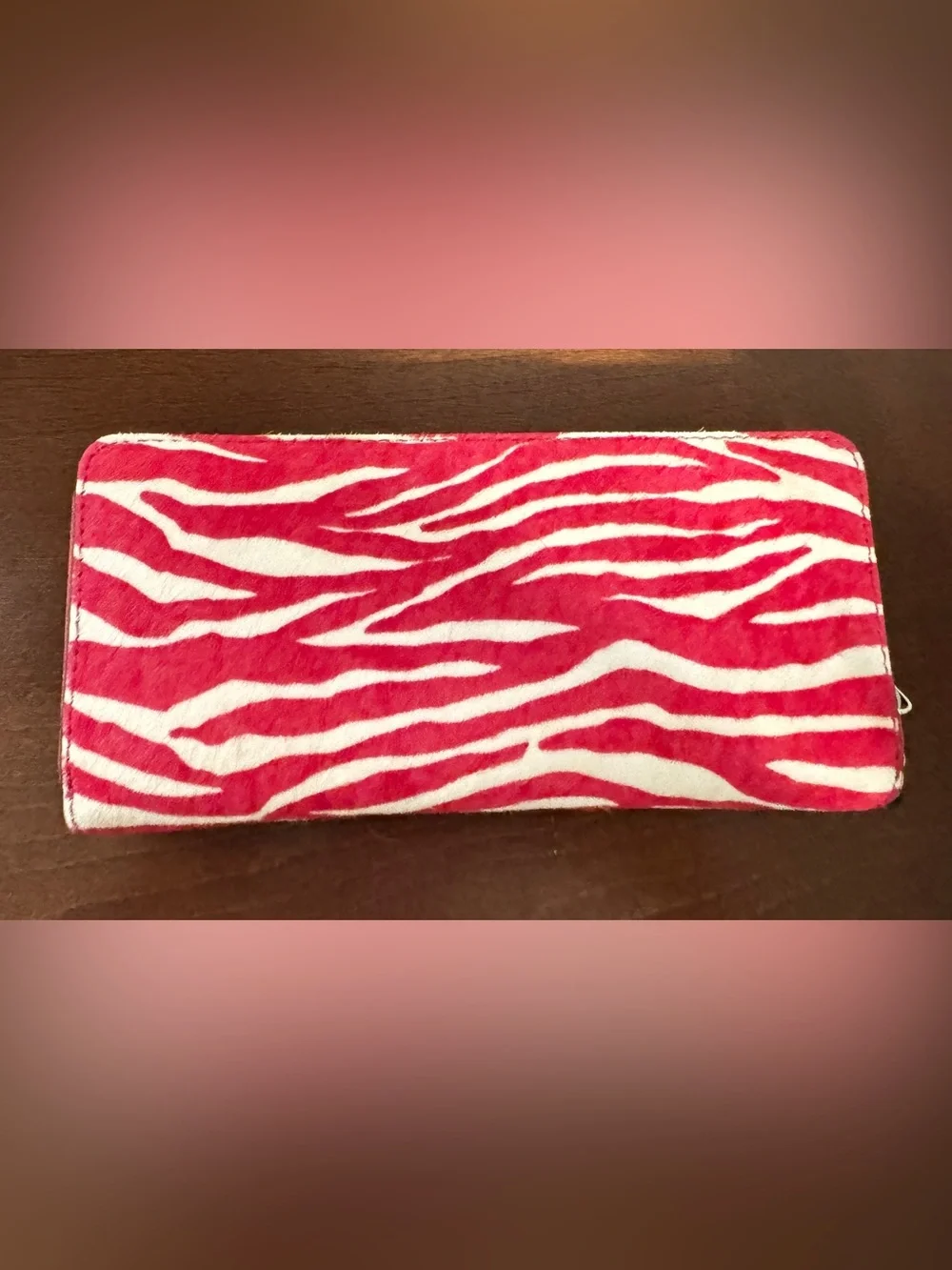 Michael Kors Hot Pink & White Zebra Wallet Card Holder. New